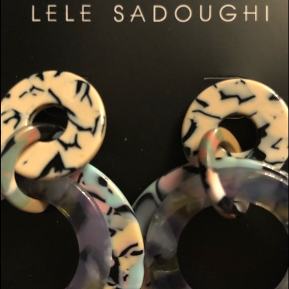NWT! Lele Sadoughi Banded Hoop Earring - Picture 6 of 7